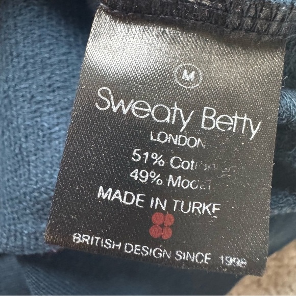 Sweaty Betty Sweater Colorblock Chevron Sweatshirt Retro blue white gray medium - Picture 6 of 8